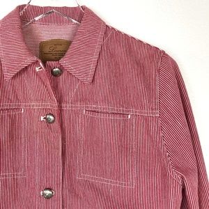 Ralph Lauren Red White Striped Denim Jacket